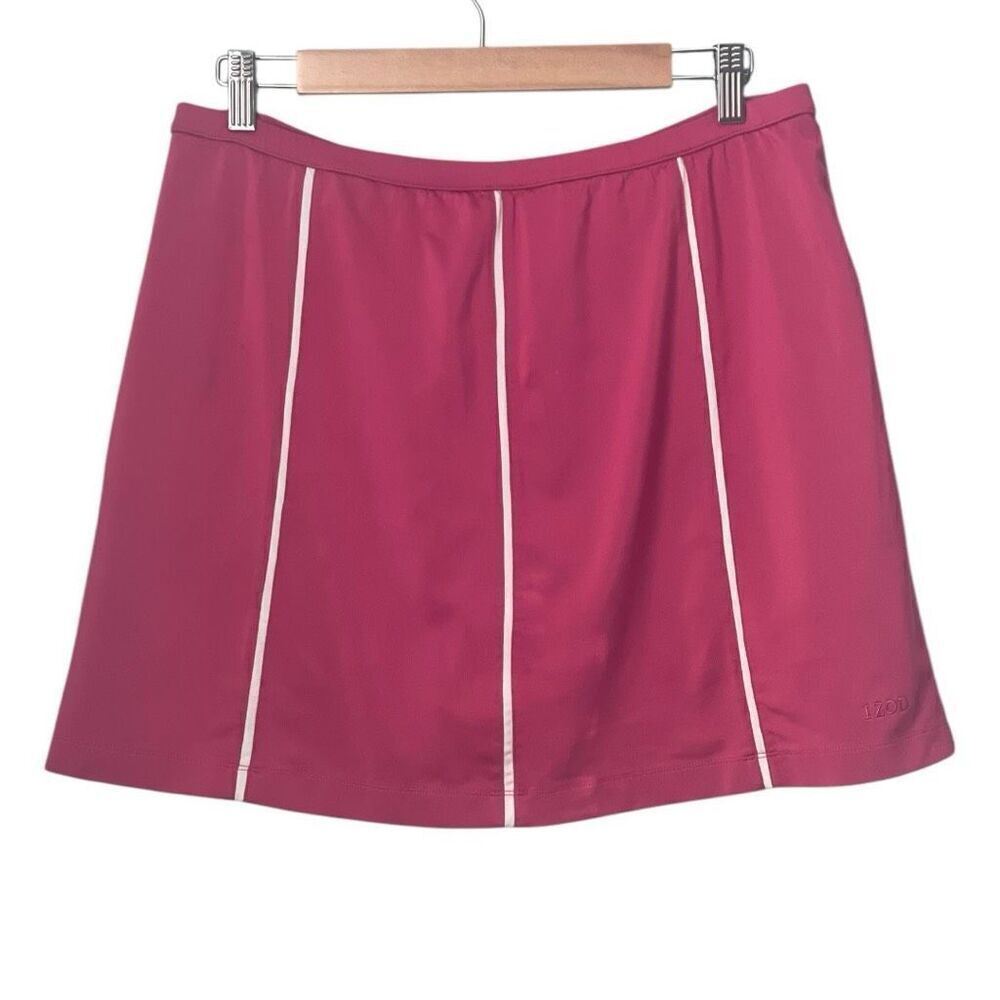 Izod Cool FX Skort Skirt Size Large Pink Pull On Stretch Golf Pickleball Active